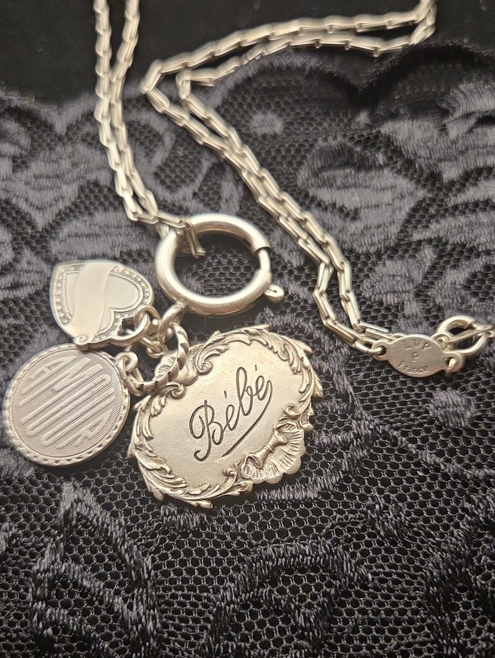 Catherine Popesco Silver-Tone 'Bébé' Charm Pendant Necklace